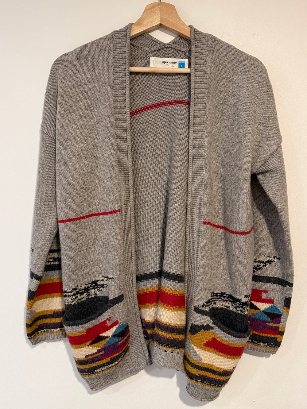 Western Inspired Open-Front Sweater Cardigan by Sparrow Anthropologie - Size S